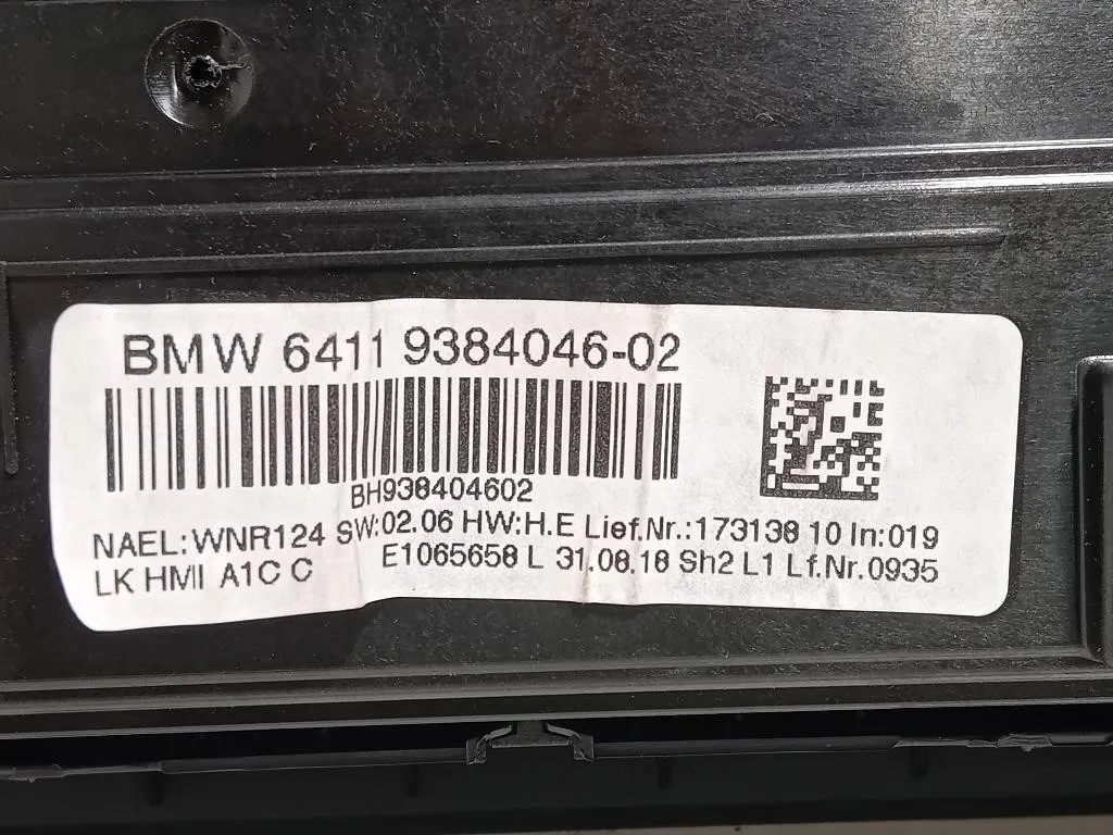 Modulo Comando Riscaldamento Clima 6411 9384046-02 Bmw Serie 1 F20 Berlina 2015