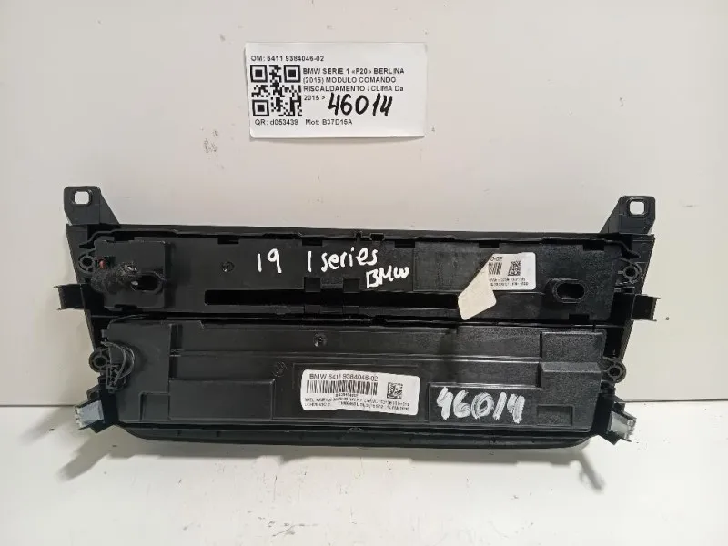 Modulo Comando Riscaldamento Clima 6411 9384046-02 Bmw Serie 1 F20 Berlina 2015