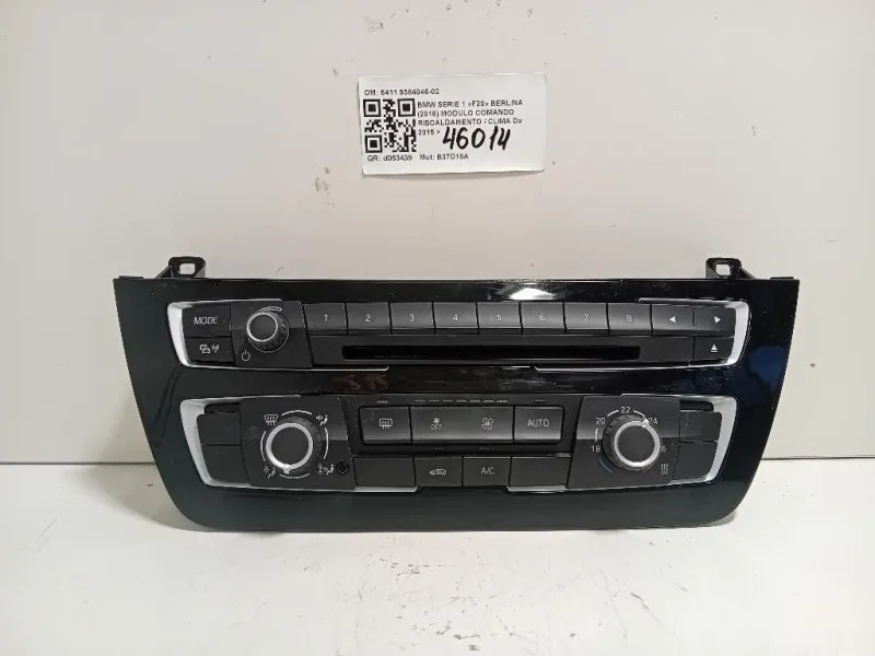 Modulo Comando Riscaldamento Clima 6411 9384046-02 Bmw Serie 1 F20 Berlina 2015