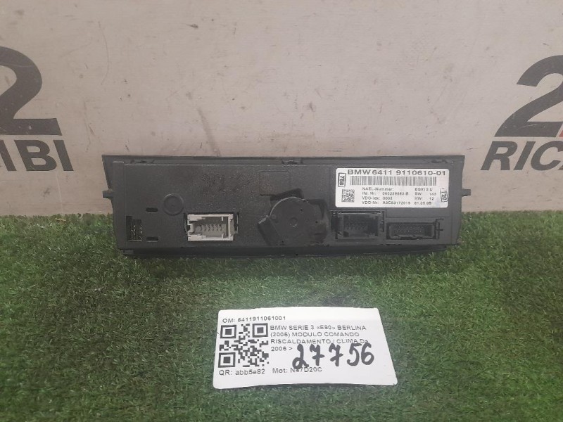 Modulo Comando Riscaldamento Clima 6411911061001 Bmw Serie 3 E90 Berlina 2005