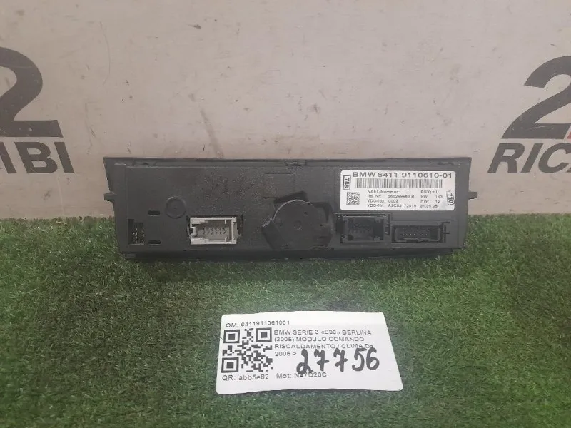Modulo Comando Riscaldamento Clima 6411911061001 Bmw Serie 3 E90 Berlina 2005