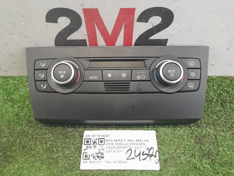 Modulo Comando Riscaldamento Clima 64119182287 Bmw Serie 3 E90 Berlina 2005