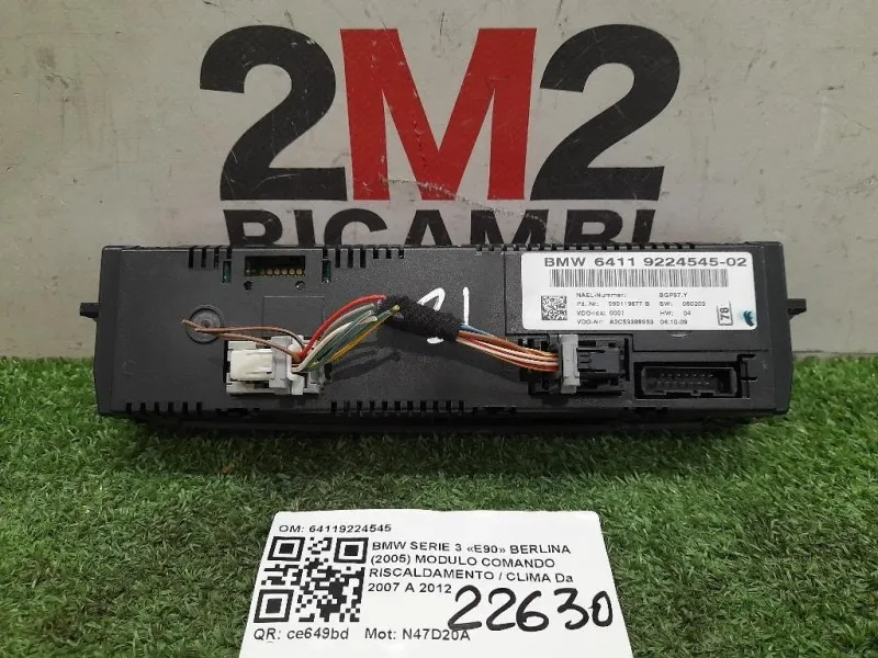 Modulo Comando Riscaldamento Clima 64119224545 Bmw Serie 3 E90 Berlina 2005
