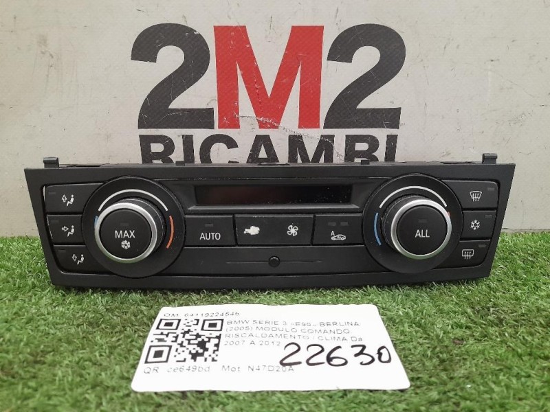Modulo Comando Riscaldamento Clima 64119224545 Bmw Serie 3 E90 Berlina 2005