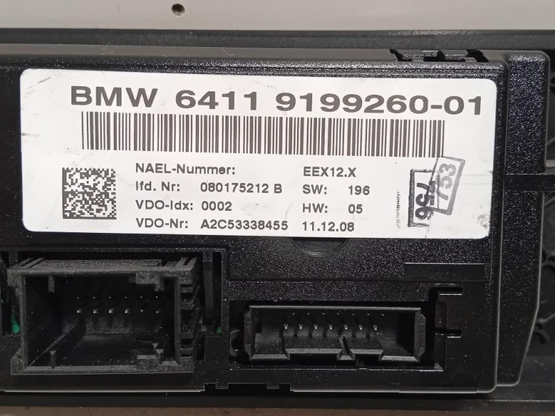 Modulo Comando Riscaldamento Clima 6411919926001 Bmw Serie 3 E90 Berlina 2005