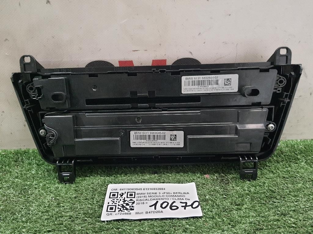 Modulo Comando Riscaldamento Clima 64119363545 61316832884 Bmw Serie 3 F30 Berlina 2015