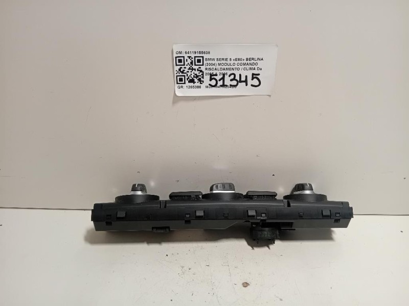 Modulo Comando Riscaldamento Clima 64119155638 Bmw Serie 5 E60 Berlina 2004