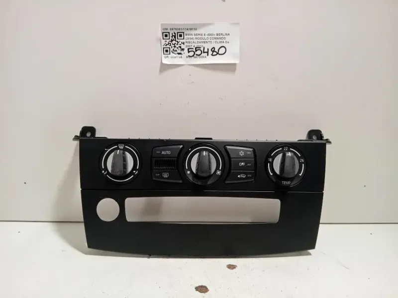 Modulo Comando Riscaldamento Clima 697636111419110 Bmw Serie 5 E60 Berlina 2004