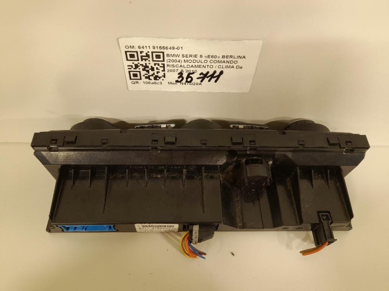 Modulo Comando Riscaldamento Clima 6411 9155649-01 Bmw Serie 5 E60 Berlina 2004