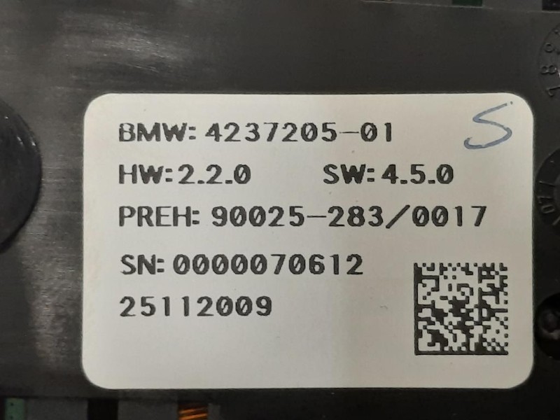 Modulo Comando Riscaldamento Clima 4237205-01 Bmw Serie 5 F07 GT 2010