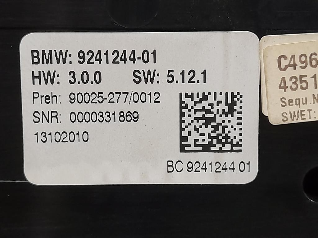 Modulo Comando Riscaldamento Clima 9241244-01 Bmw Serie 5 F10 Berlina 2010