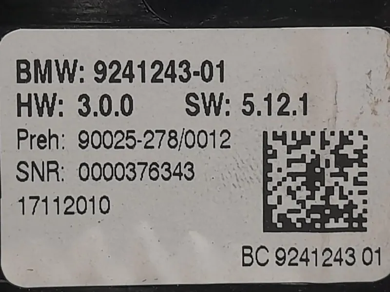 Modulo Comando Riscaldamento Clima 9241243-01 Bmw Serie 5 F10 Berlina 2010