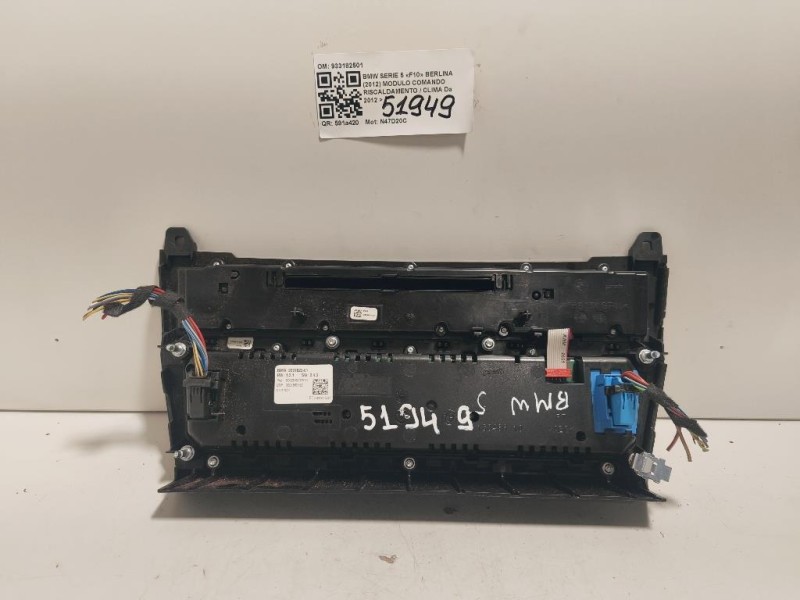 Modulo Comando Riscaldamento Clima 933182501 Bmw Serie 5 F10 Berlina 2012
