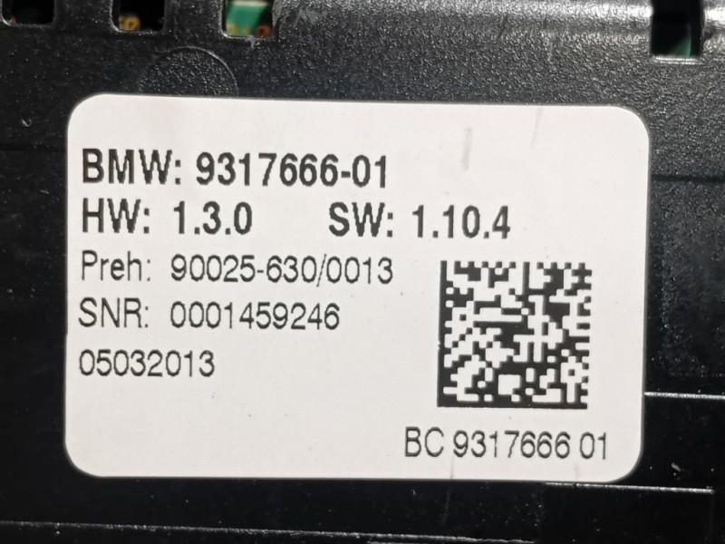 Modulo Comando Riscaldamento Clima 931766601 Bmw Serie 5 F10 Berlina 2012