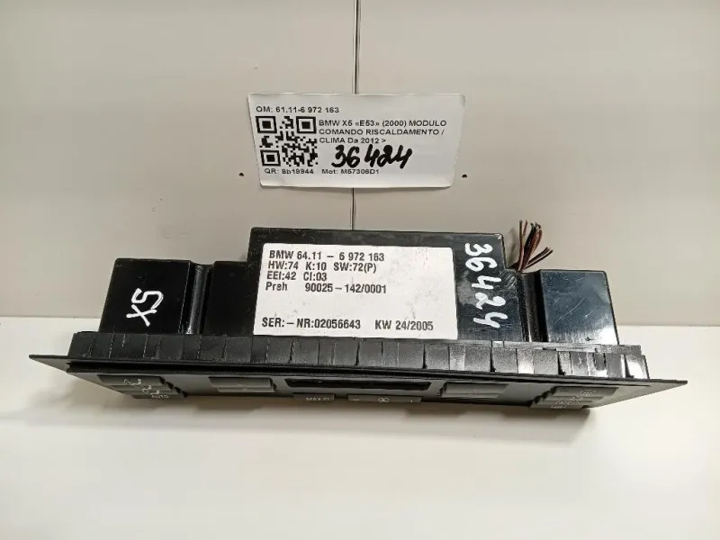 Modulo Comando Riscaldamento Clima 6411-6 972 163 Bmw X5 E53 2000
