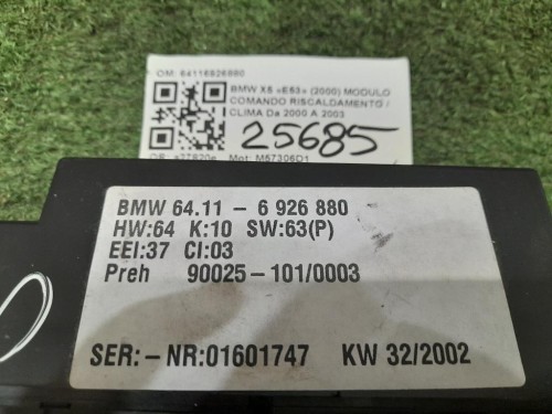 Modulo Comando Riscaldamento Clima 64116926880 Bmw X5 E53 2000