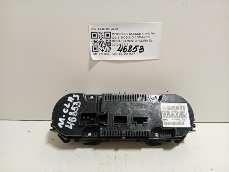Modulo Comando Riscaldamento Clima A246 900 44 05 Mercedes Classe A W176 2013