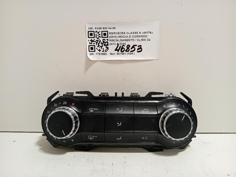 Modulo Comando Riscaldamento Clima A246 900 44 05 Mercedes Classe A W176 2013