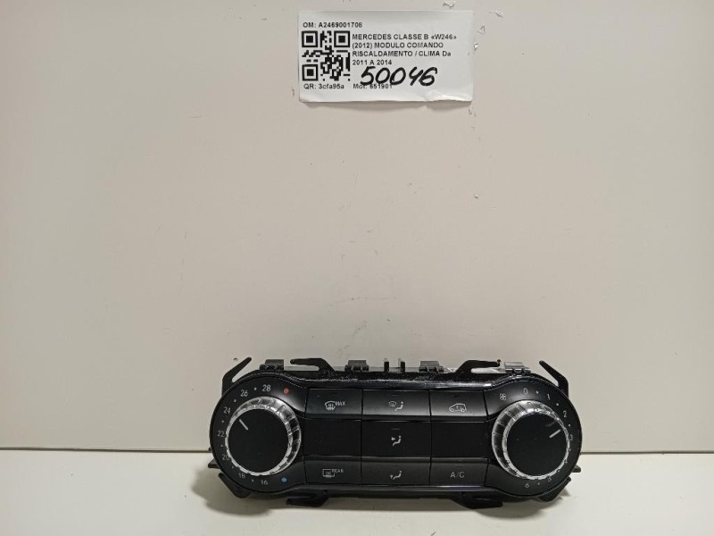 Modulo Comando Riscaldamento Clima A2469001708 Mercedes Classe B W246 2012