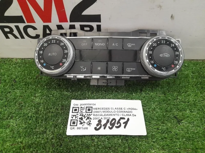 Modulo Comando Riscaldamento Clima 2049009104 Mercedes Classe C W204 2007