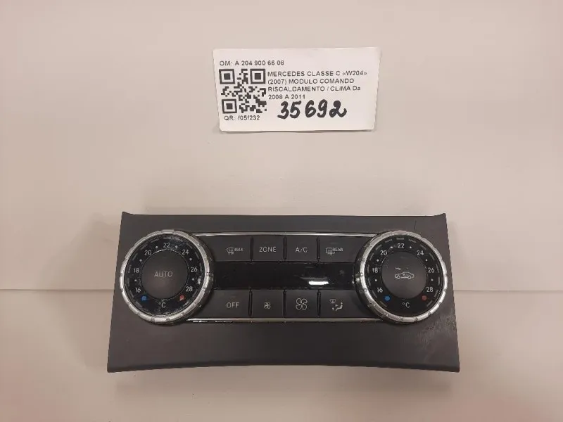 Modulo Comando Riscaldamento Clima A 204 900 66 08 Mercedes Classe C W204 2007