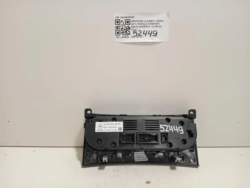 Modulo Comando Riscaldamento Clima A2049005805 Mercedes Classe C W204 2011