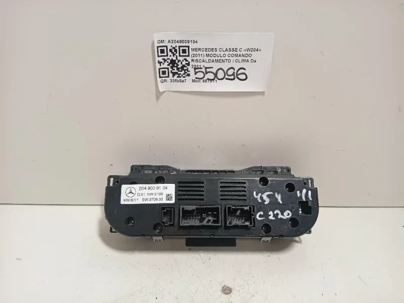 Modulo Comando Riscaldamento Clima A2049009104 Mercedes Classe C W204 2011