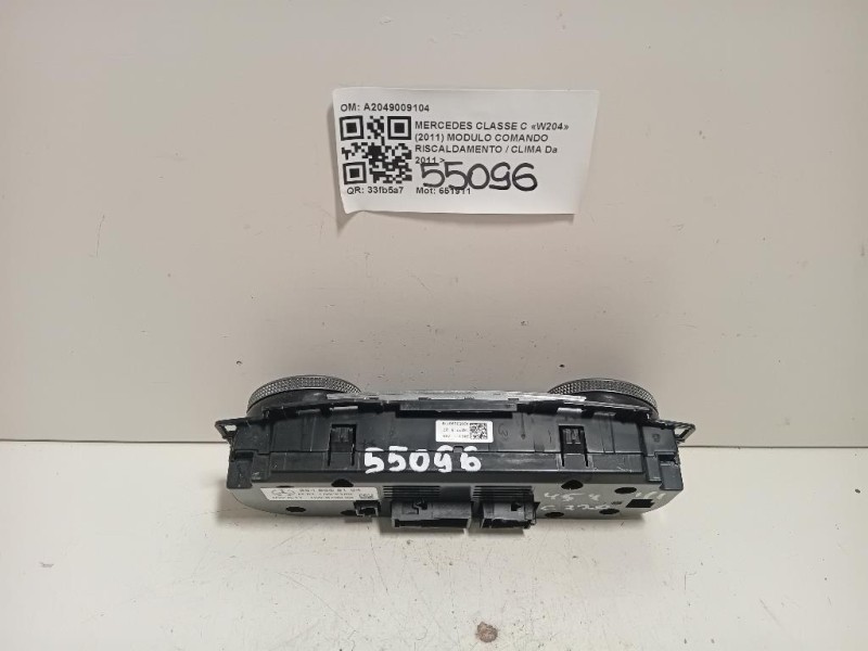 Modulo Comando Riscaldamento Clima A2049009104 Mercedes Classe C W204 2011
