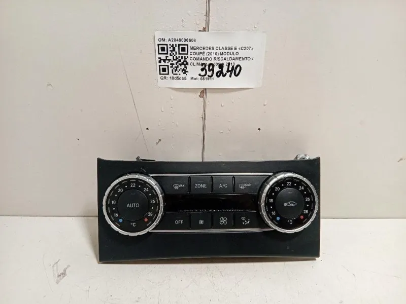 Modulo Comando Riscaldamento Clima A2049006608 Mercedes Classe E C207 Coupé 2010