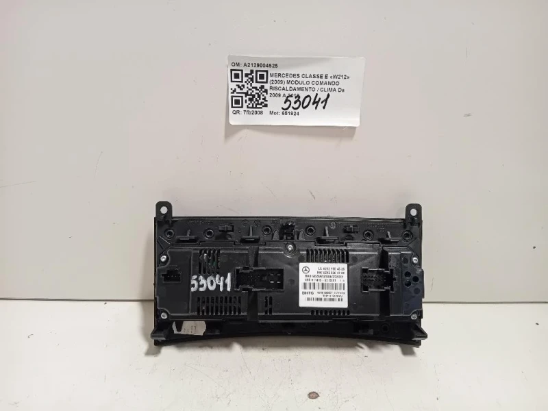 Modulo Comando Riscaldamento Clima A2129004525 Mercedes Classe E W212 2009