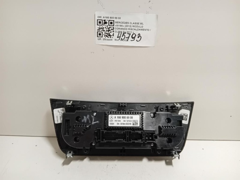 Modulo Comando Riscaldamento Clima A166 900 69 08 Mercedes Classe ML W166 2012