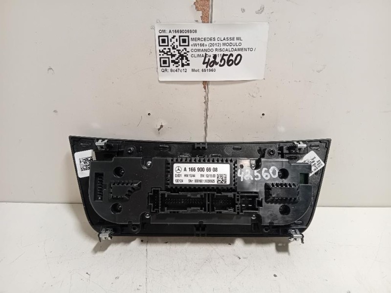 Modulo Comando Riscaldamento Clima A1669006908 Mercedes Classe ML W166 2012