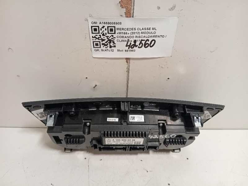 Modulo Comando Riscaldamento Clima A1669006908 Mercedes Classe ML W166 2012