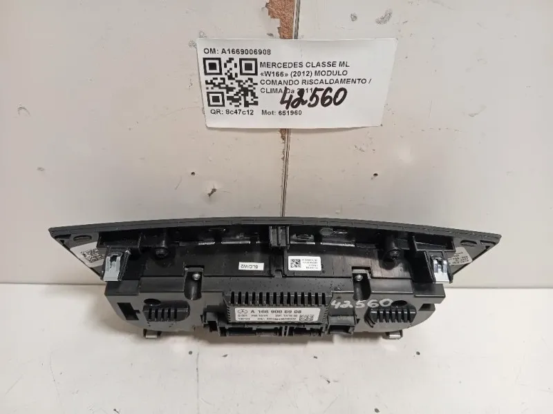Modulo Comando Riscaldamento Clima A1669006908 Mercedes Classe ML W166 2012