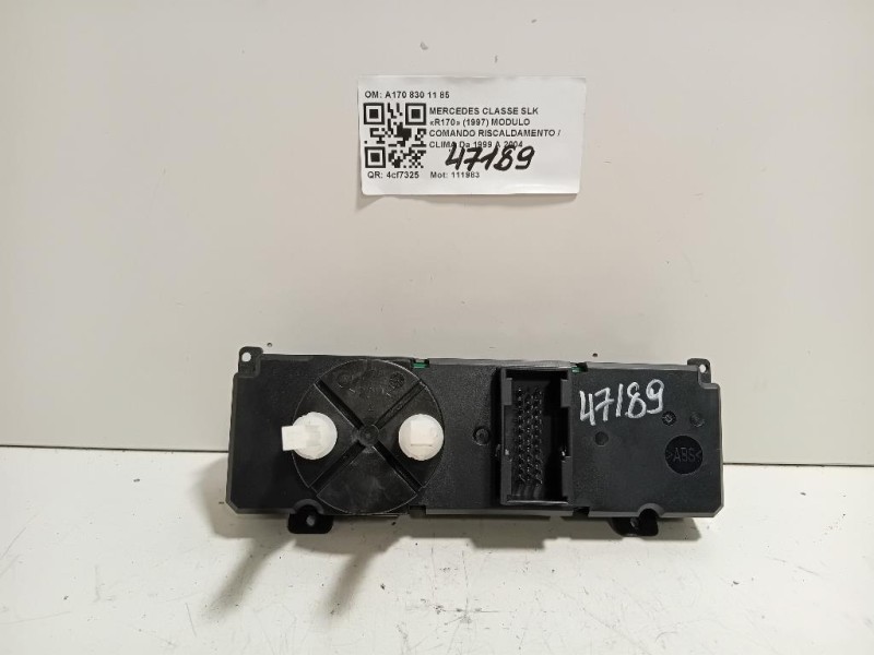 Modulo Comando Riscaldamento Clima A170 830 11 85 Mercedes Classe SLK R170 1997