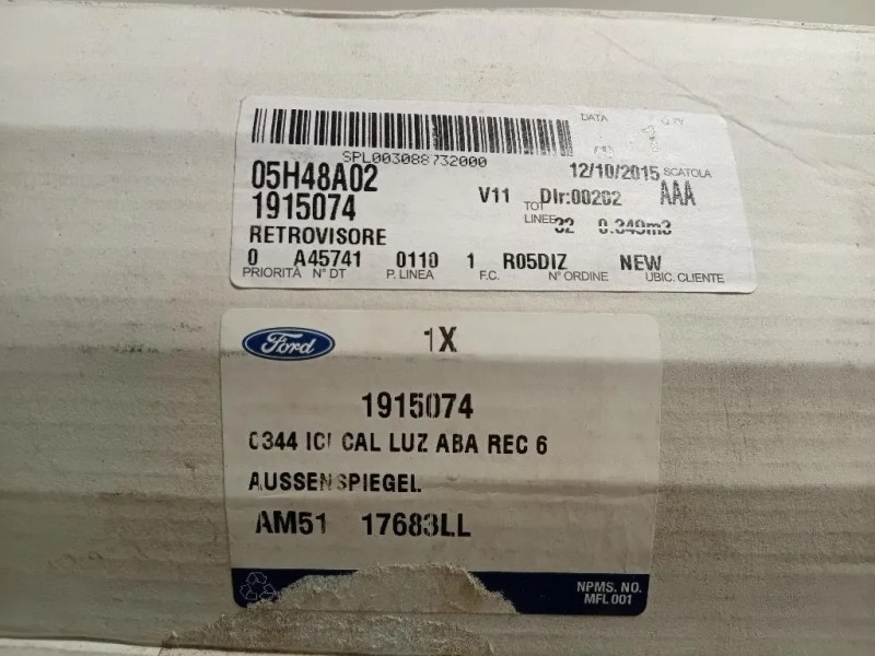 Retrovisore Esterno ANT SX 1915074 Ford S-max II 2015