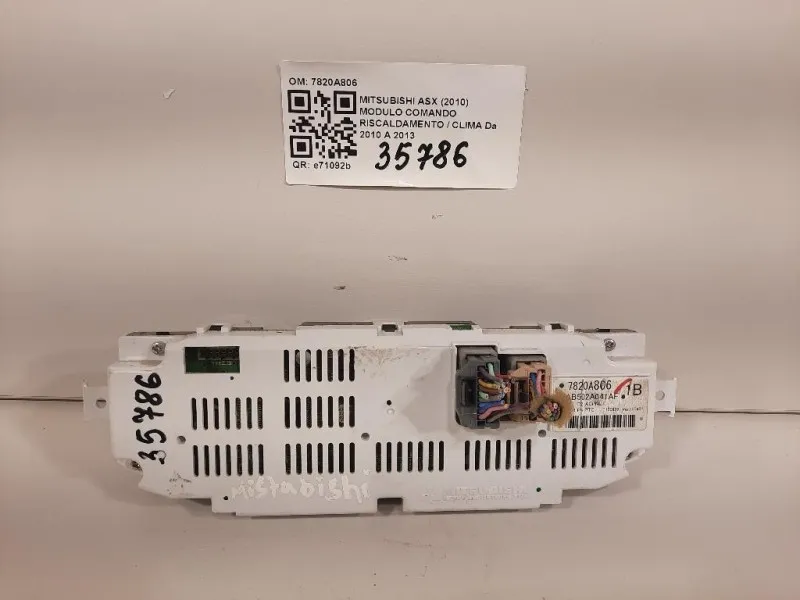 Modulo Comando Riscaldamento Clima 7820A806 Mitsubishi ASX I 2010