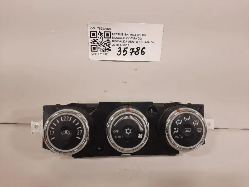 Modulo Comando Riscaldamento Clima 7820A806 Mitsubishi ASX I 2010