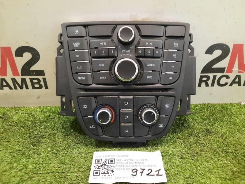Modulo Comando Riscaldamento Clima 13360091 13360099 Opel Astra J 2010