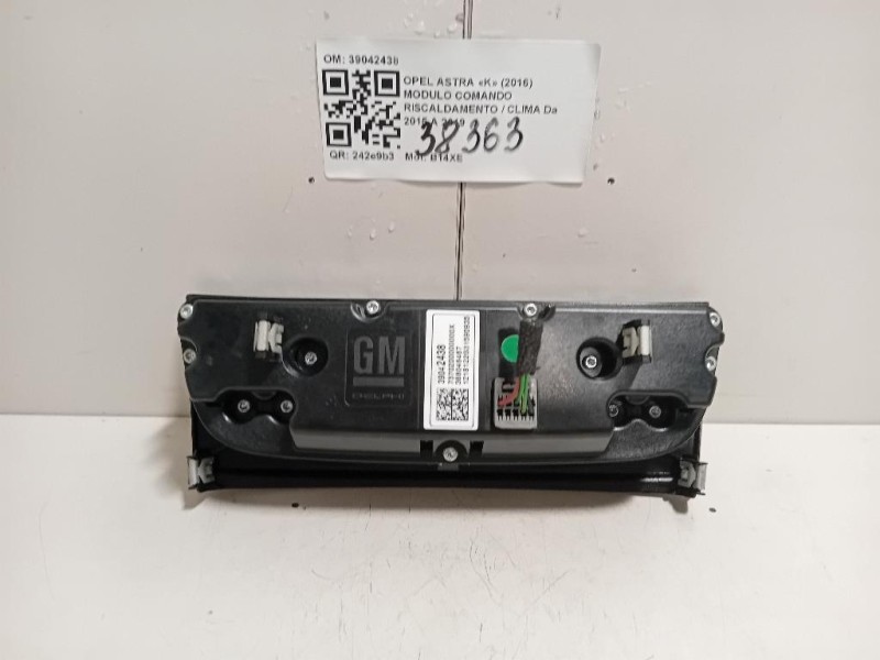 Modulo Comando Riscaldamento Clima 39042438 Opel Astra K 2016