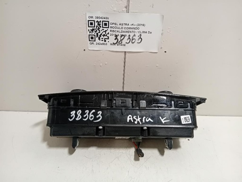 Modulo Comando Riscaldamento Clima 39042438 Opel Astra K 2016