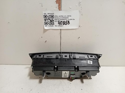 Modulo Comando Riscaldamento Clima 39042438 Opel Astra K 2016