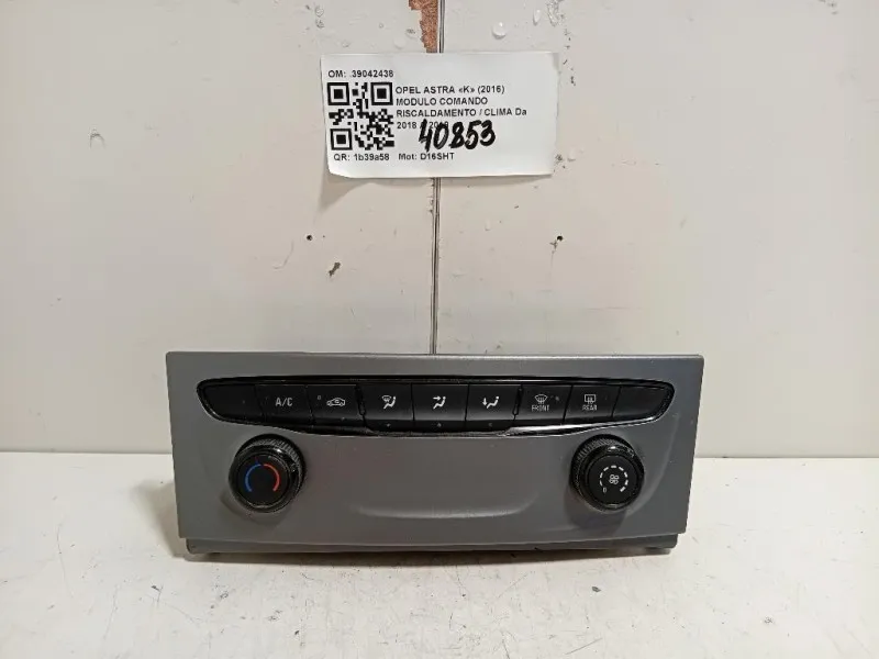 Modulo Comando Riscaldamento Clima 39042438 Opel Astra K 2016