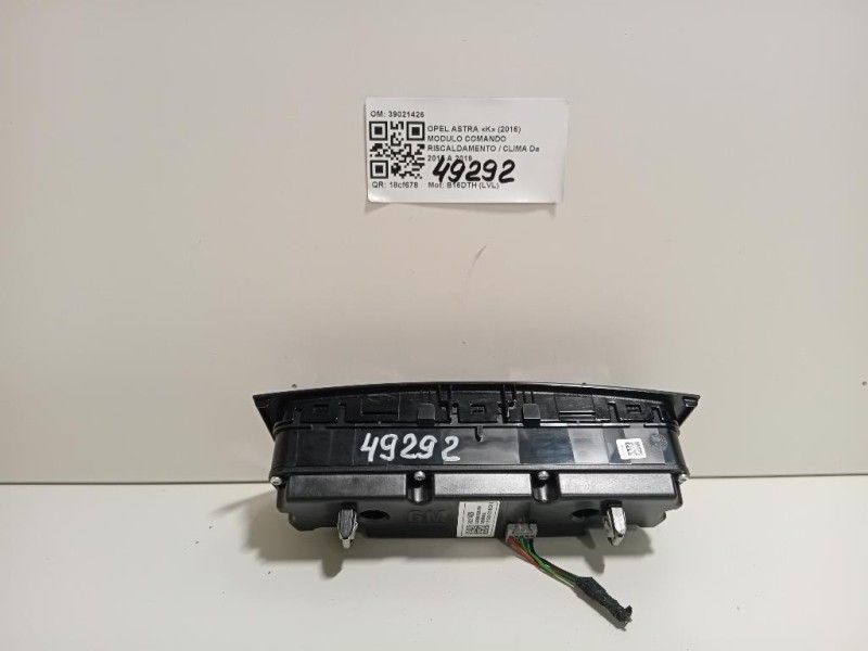 Modulo Comando Riscaldamento Clima 39021426 Opel Astra K 2016