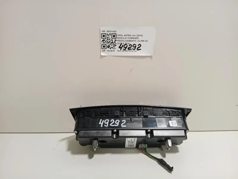 Modulo Comando Riscaldamento Clima 39021426 Opel Astra K 2016
