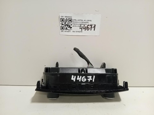 Modulo Comando Riscaldamento Clima 39042442 Opel Astra K 2016