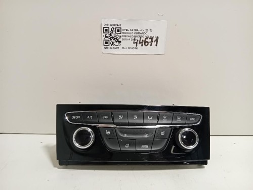 Modulo Comando Riscaldamento Clima 39042442 Opel Astra K 2016