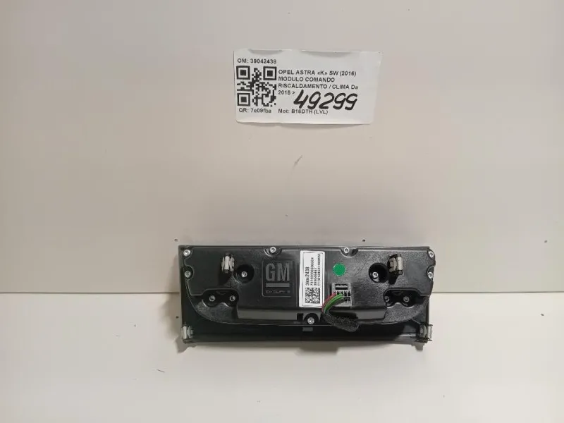 Modulo Comando Riscaldamento Clima 39042438 Opel Astra K SW 2016