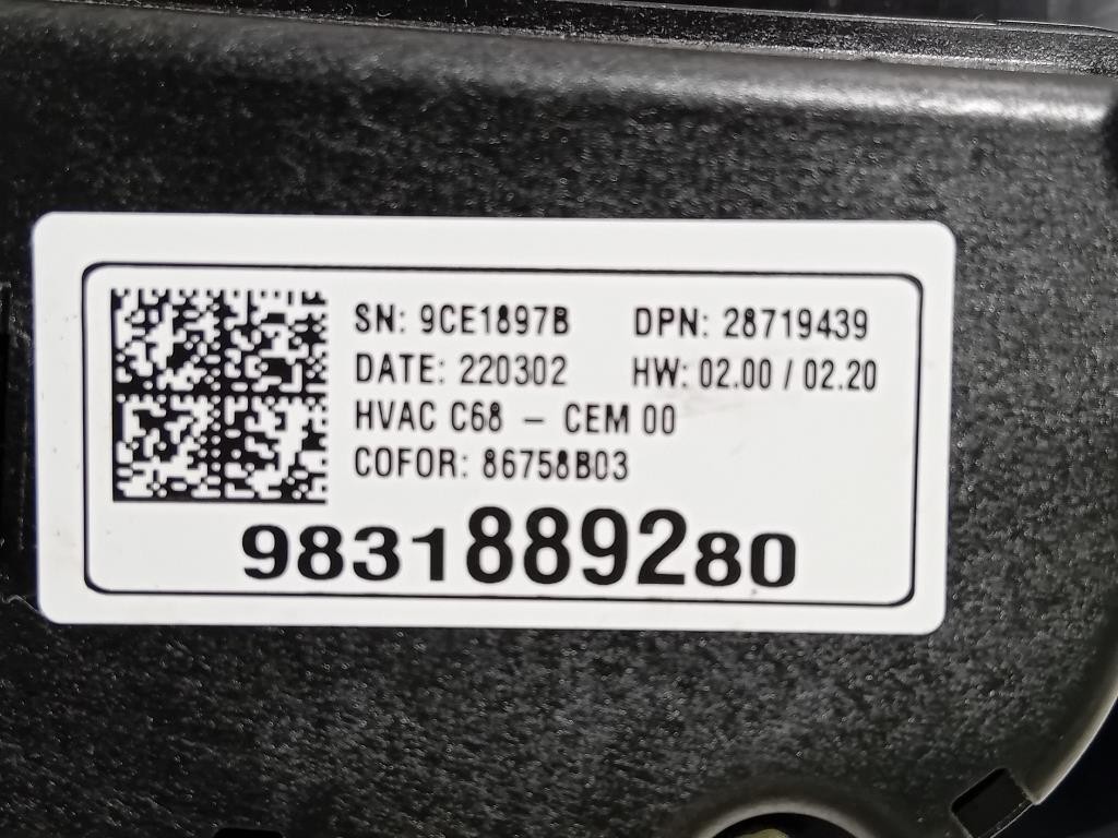 Modulo Comando Riscaldamento Clima 9831889280 Opel Corsa E 2014