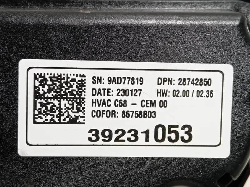 Modulo Comando Riscaldamento Clima 39231053 Opel Corsa F 2019